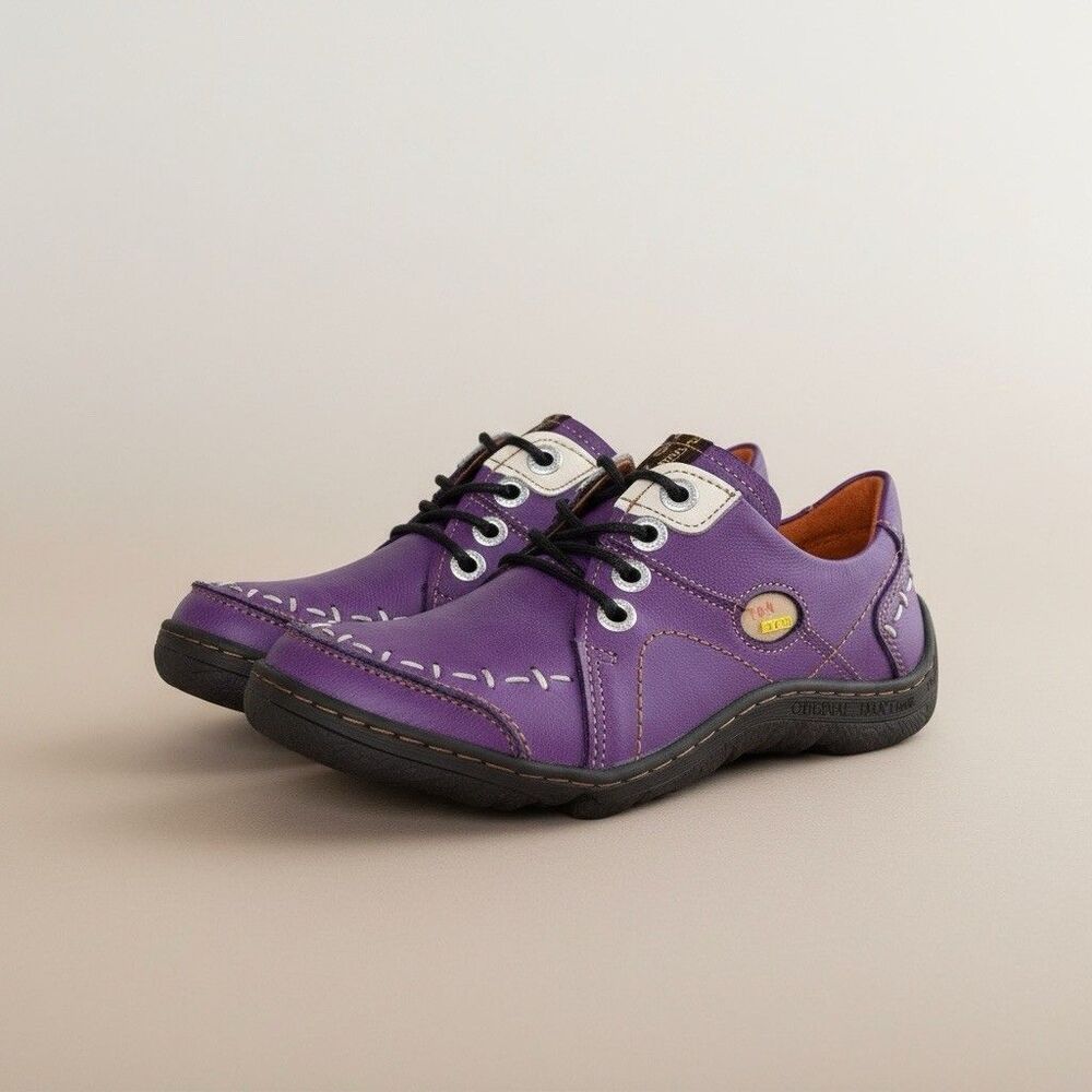 TMA Shoes Women's 7 Stumble Stuff Groovy Glides Washed Leather Purple - Picture 1 of 7